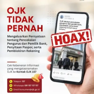 OJK Bantah Jusuf Hamka soal Pencekalan, Sebut Informasi Itu Hoaks