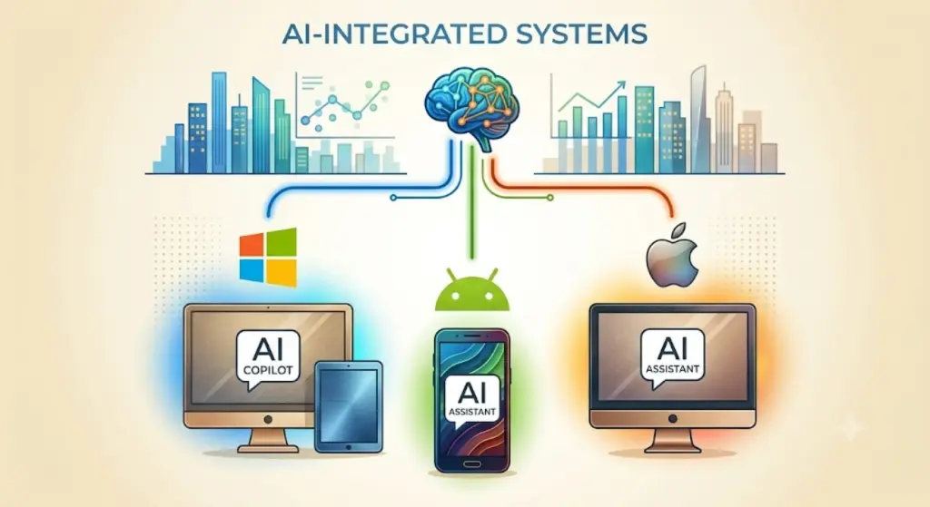 Windows, Android, dan macOS Kian Menanamkan AI di Inti Sistem Operasi